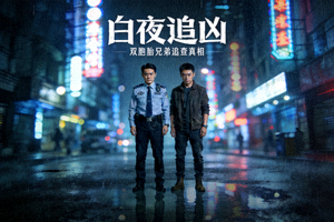 悬疑剧《白夜追凶》高清海报，双胞胎兄弟追查真相